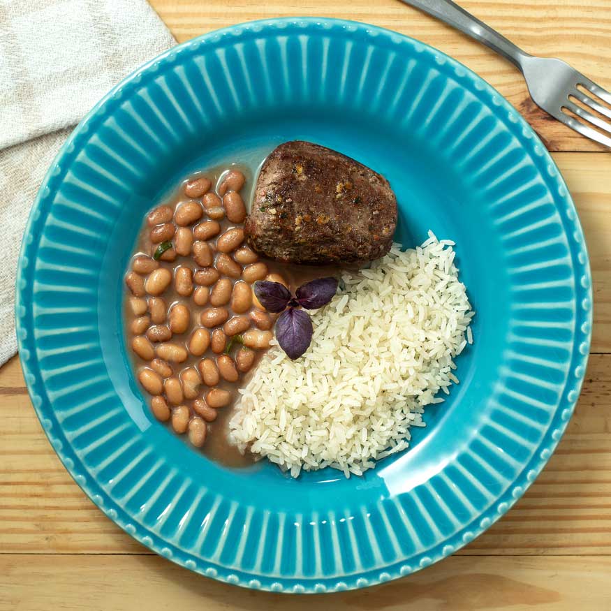 Filé Mignon do Primo + Arroz Branco + Feijão Carioca